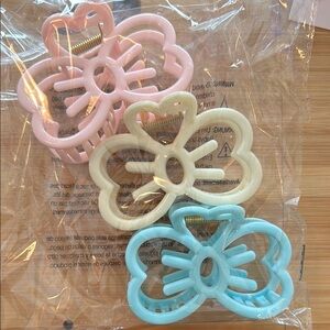 Butterfly Hair Clips Set - Pink, Cream, Blue